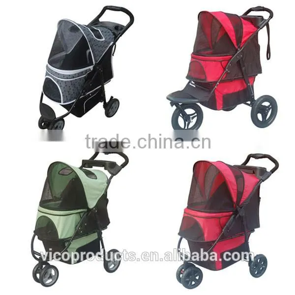 Dog Stroller Cat Stroller, Dog 3 Wheel Folding Travel Pet Stroller, Folding Dog Travel Stroller