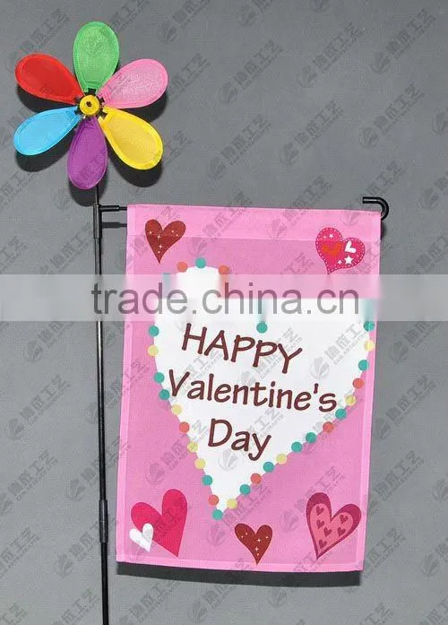 Happy birthday Heat sublimation printing garden flag with windmill
