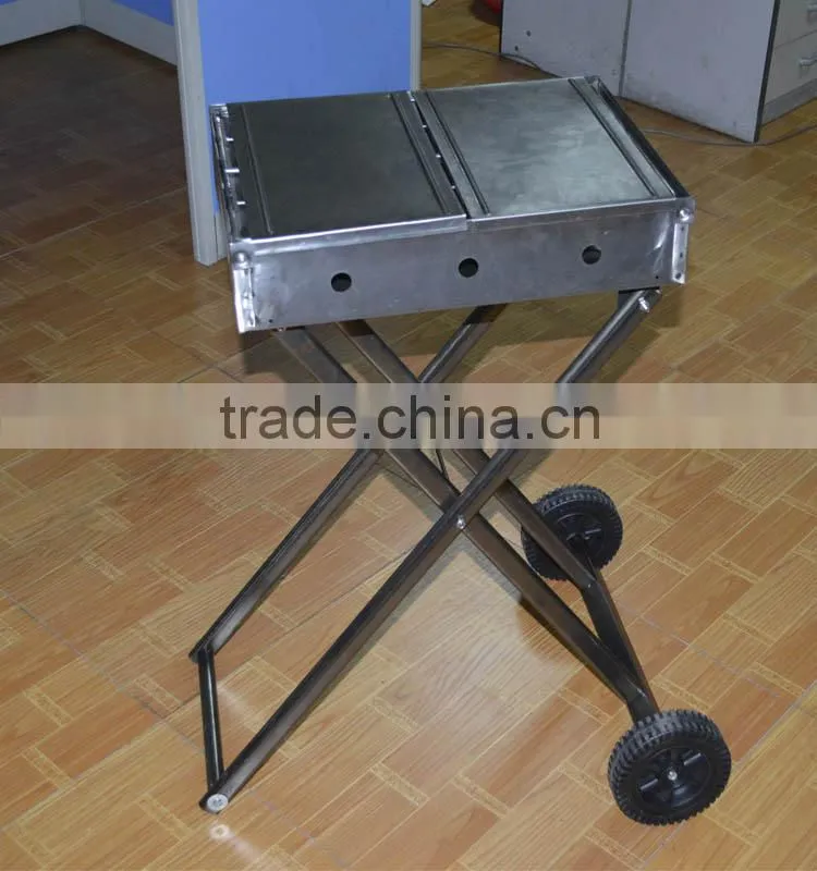 Commercial mobile grill cart table BBQ grills from China