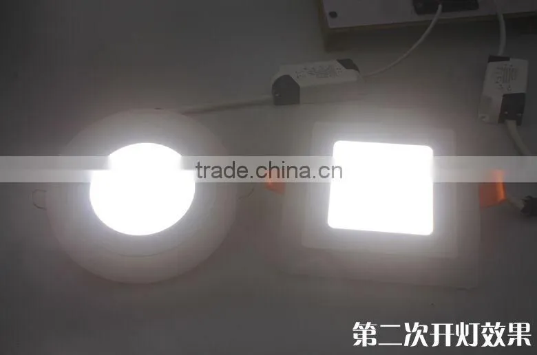 Decorative double color 12+4w LED panel light blue+white