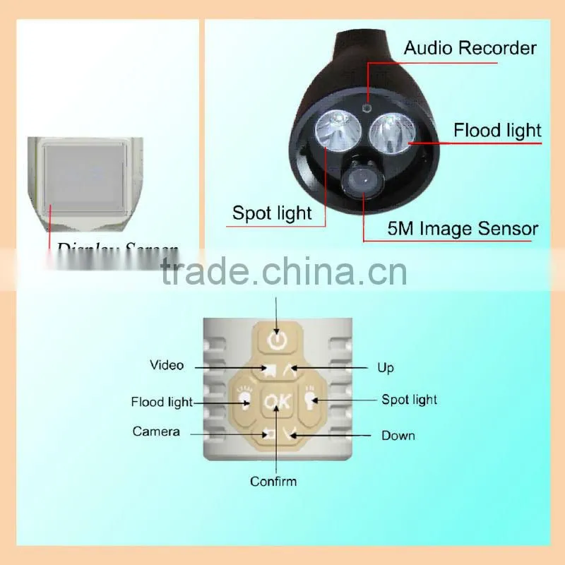 ip66 safety digital video flashlight dvr camera