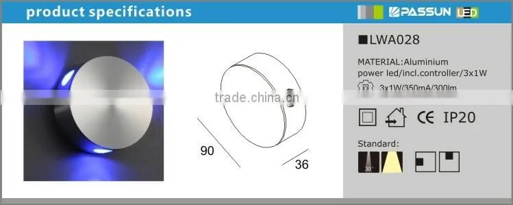 modern round led wall light& indoor led decorative wall light