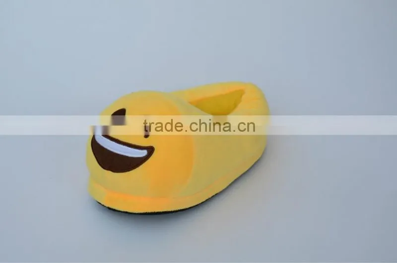 Household indoor warm emoji plush funny bedroom slippers ,QQ expression plush shoes