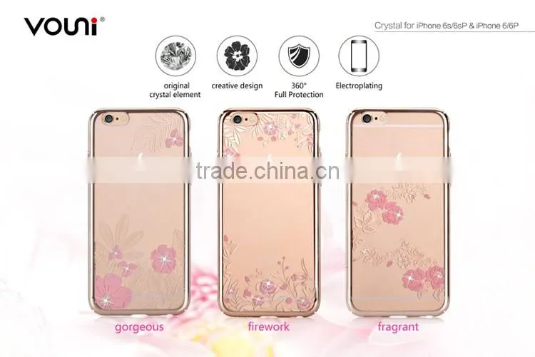 Luxury Mobile Phone Accessories Vouni Crystal PC Case for iPhone 6/6s Back Cover Shell