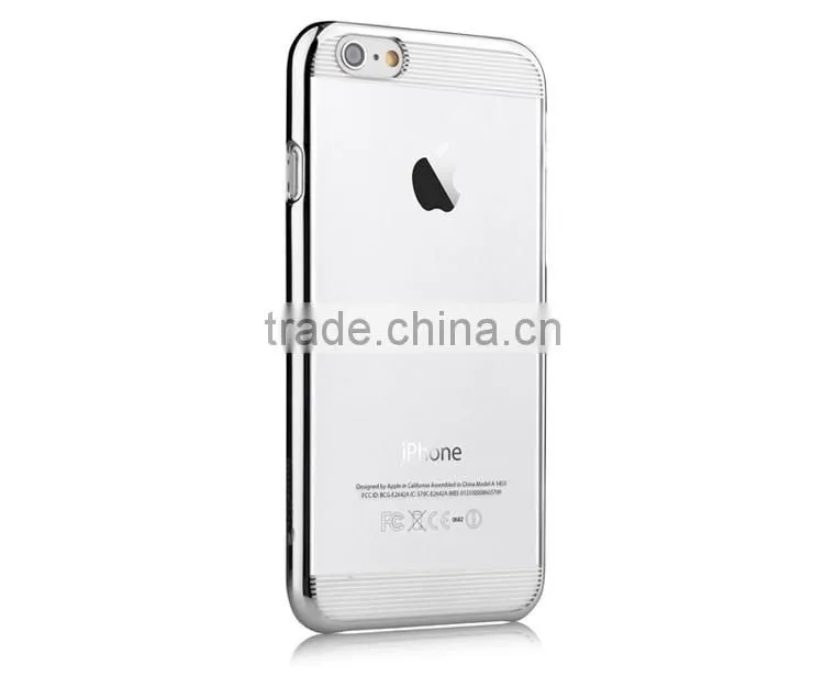 With Packing Smartphone Hard Case Clear for iPhone 6, Electroplating with Laser Cutting PC Case Cover for iPhone 6s