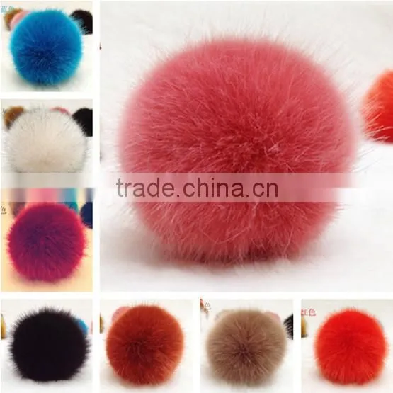 wholesale Genuine colorful real fox fur pompoms