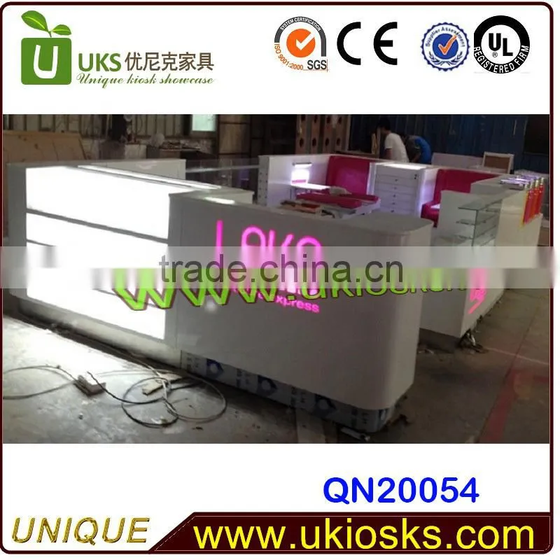 Customized mall nail bar kiosk design / nail kiosk for manicure and pedicure for sale