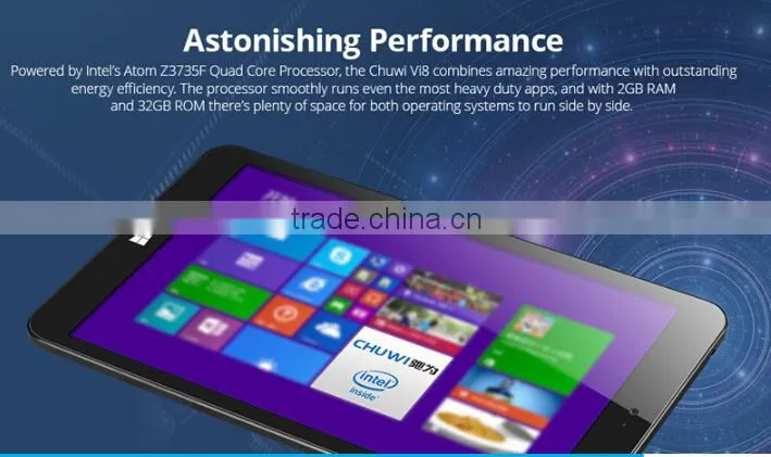 8 inch Chuwi Vi8 Dual Boot Intel Z3735F Quad Core Tablet PC 2GB 32GB Win 8.1 & Android 4.4 OTG Bluetooth 4.0
