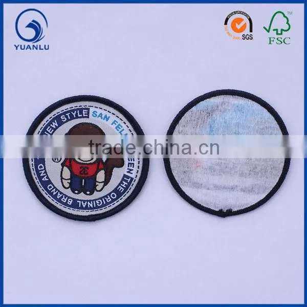 cheap custom sew on embroidery clothing badge