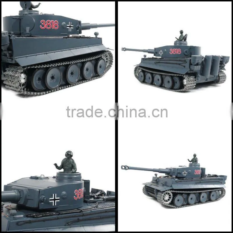 HOT!!!Metal RC Tank/Airsoft German Tiger I Smoke and Sound Metal Pro 1:16 Electric RTR RC Tank (Metal Gear and Track Upgraded)