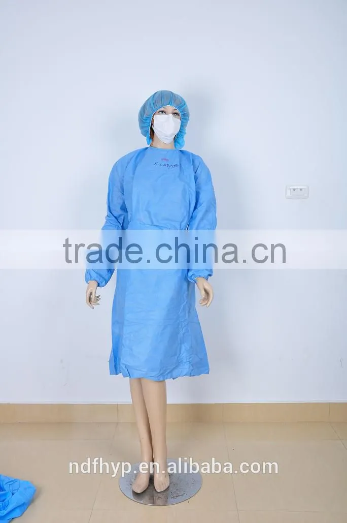 non-woven blue disposable hospital gowns