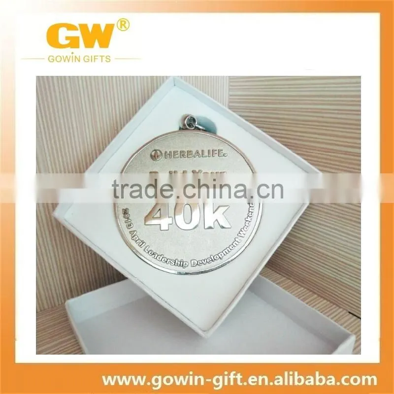 Engraved plate metal custom medallion coin with enamel