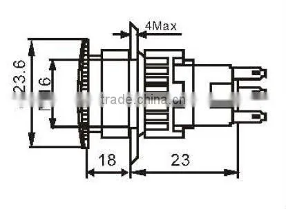 16mm mushroom head emergency stop mini push button switch 2NO+2NC KD16-11ZS KD16-22ZS
