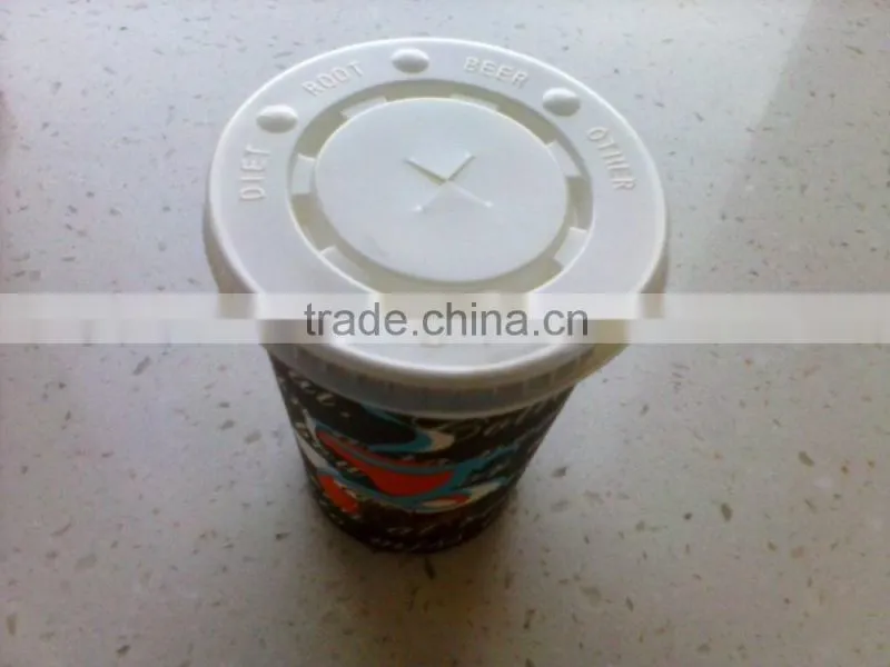 Beverage single wall paper cups with plastic lid