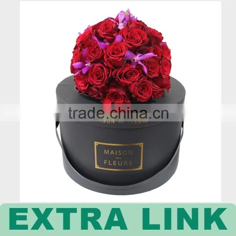 Custom Made Logo Foil Packaging Flower Bouquet Round Cardboard Boxes