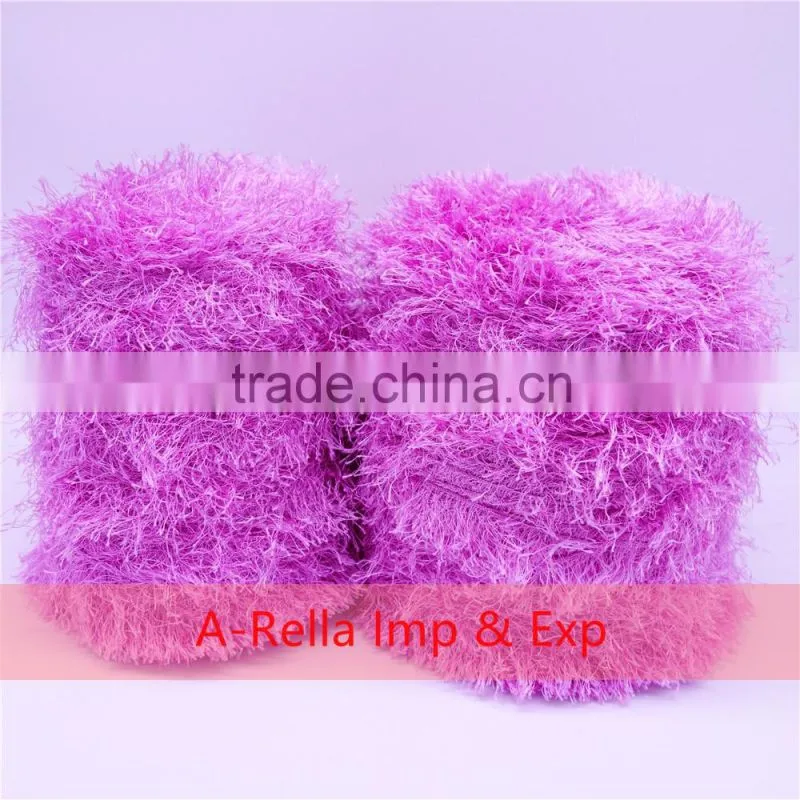 100% polyester feather yarn , with heat setting , lurex yarn