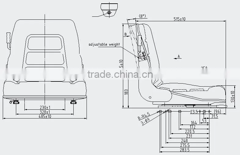 Heli Nissan Toyota forklift replacement seat semi suspension seat