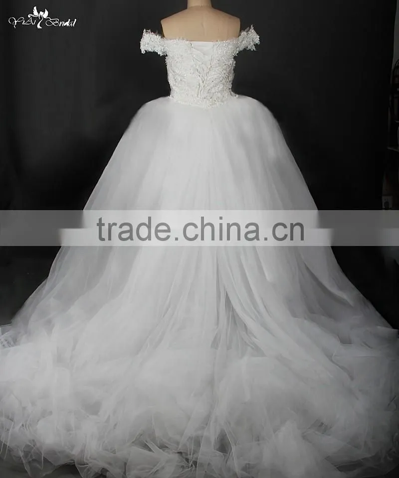 RSW876 Removable Tulle Overskirt Wedding Dresses 2015 China For Fat Woman In Dubai With Detachable Train