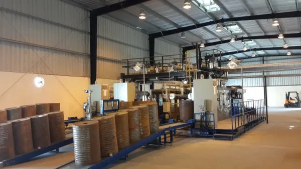 Asphalt drum filling line