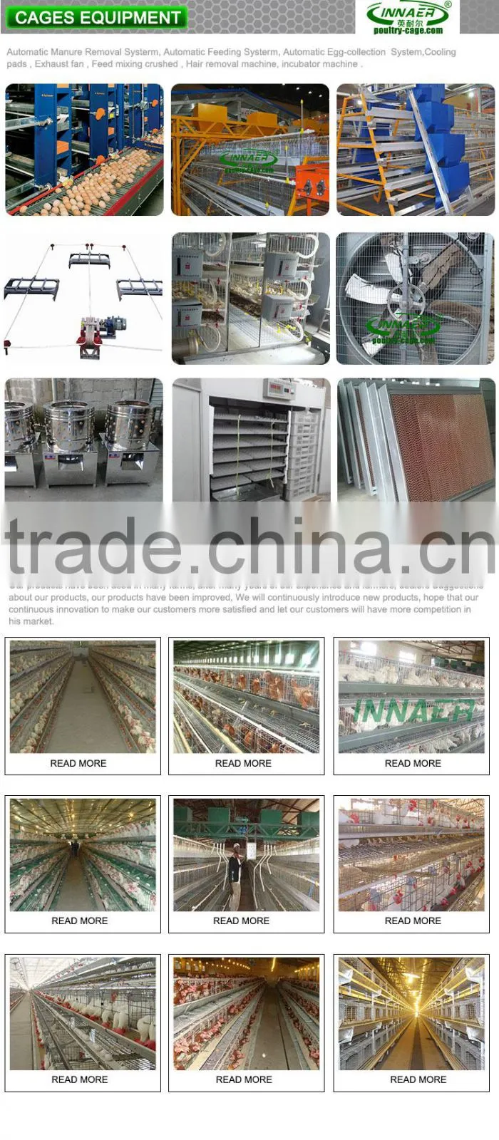 China wholesale Animal Cages for chicken with the feeding system