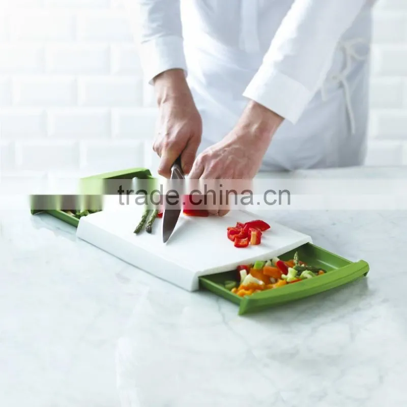 Plastic Multifuncation chopping cutting board with removable drawers