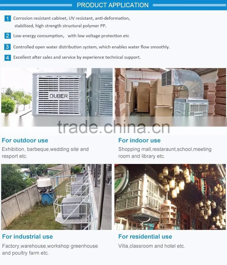 OUBER series beside water air coolers / industrial water air conditioner