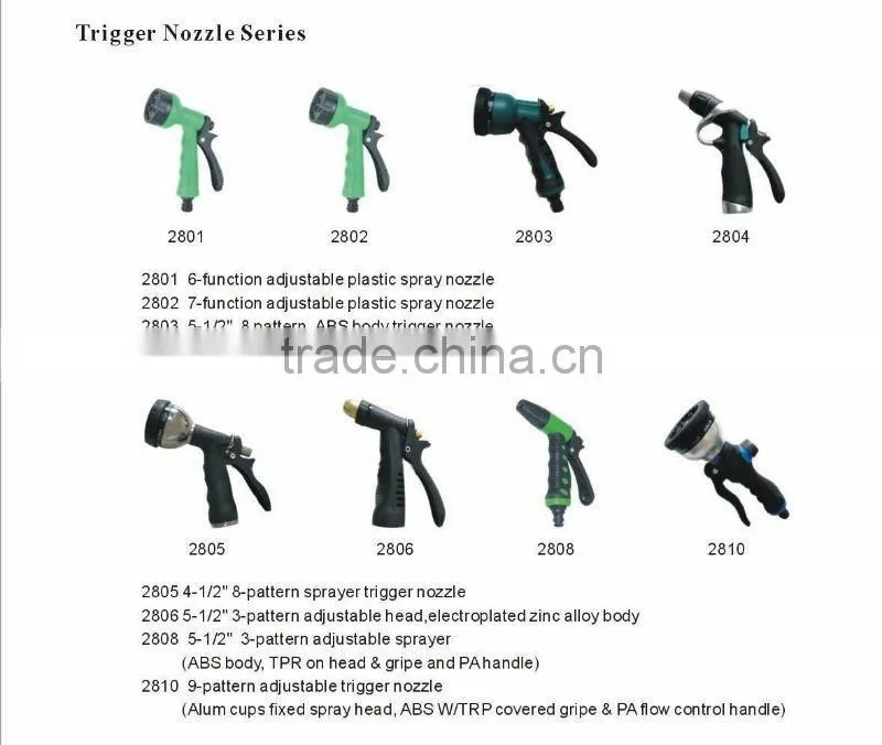 Three function adjustable garden spray gun