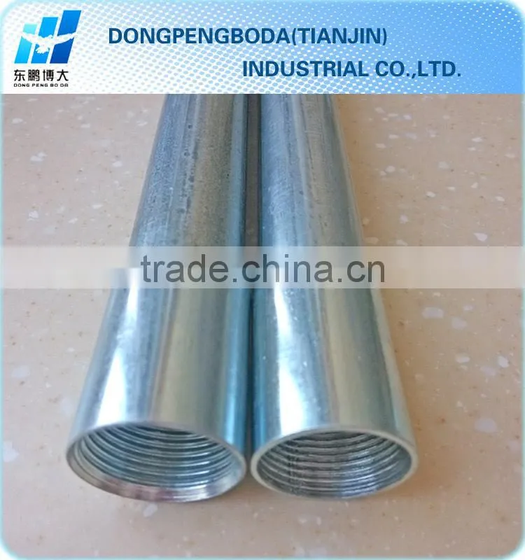 BS standard gi conduit threaded ends pipe