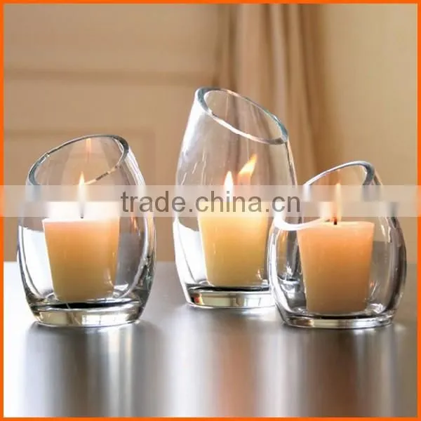 2016 best selling clear 4 inch glass candle holders