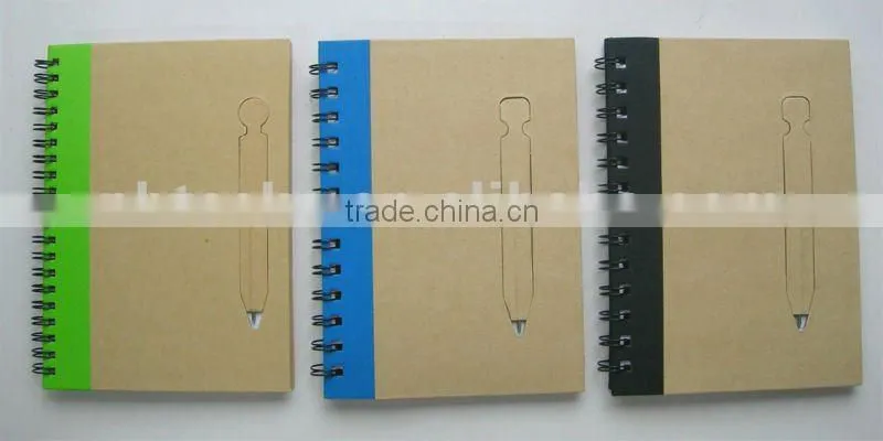 eco friendly notebook with ballpen