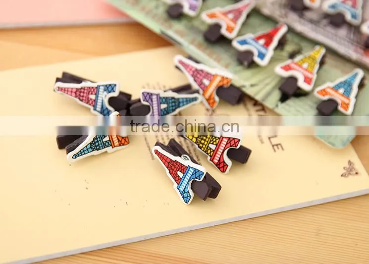 Wooden Eiffel Tower photo clip holder,memo clip