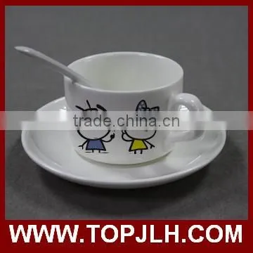 sublimation coated white porcelain small fancy coffee cup set