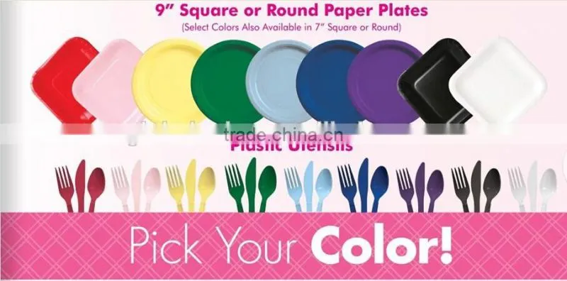 48pcs Color Plastic Party Cutlery Set