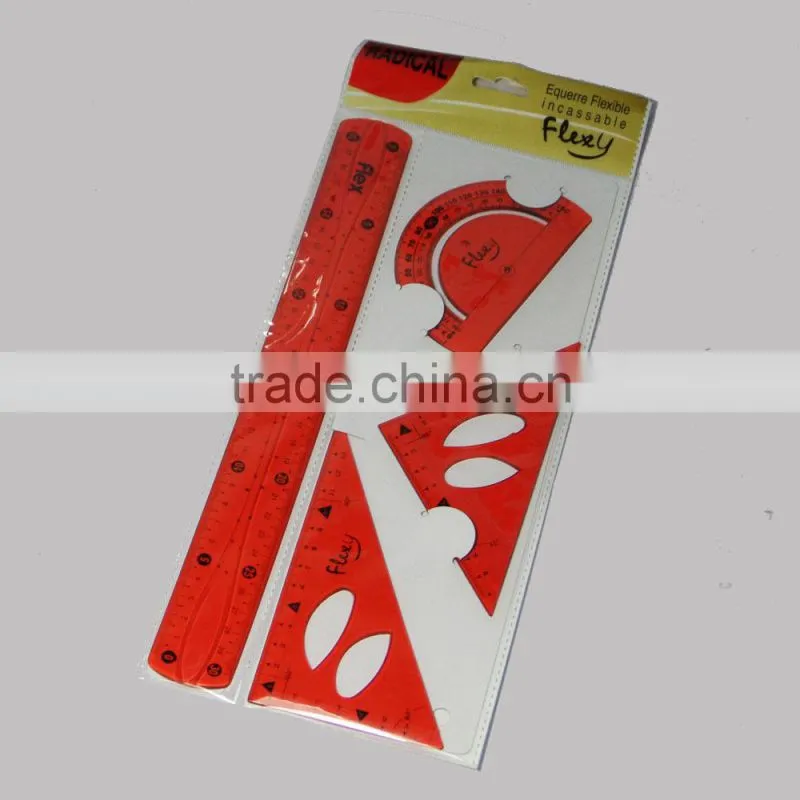 New designer 5pcs soft plastic triangle set squares