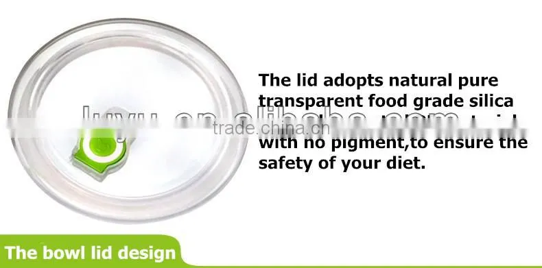 Round Glass Food Container with Lock Lid Glass Bowl