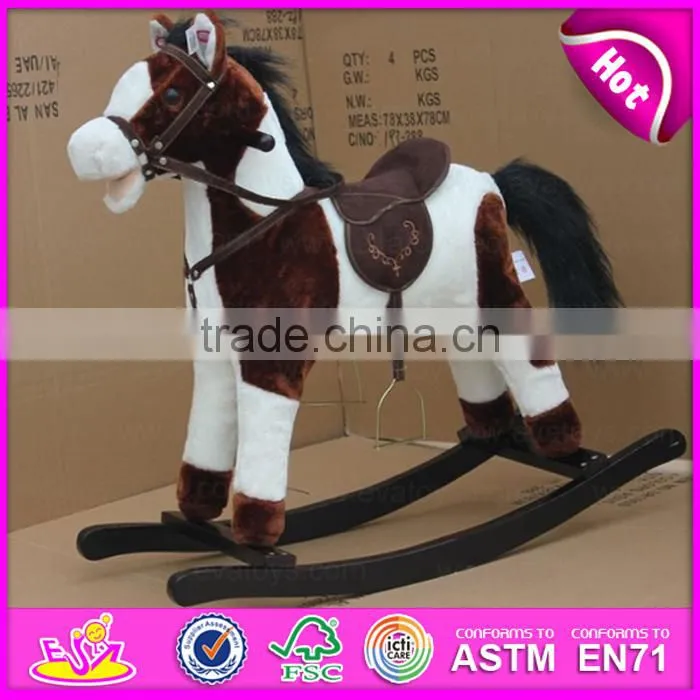 2015 new wooden rocking horse, kids' wooden rocking horse toy, cheap wooden rocking horse W16D065