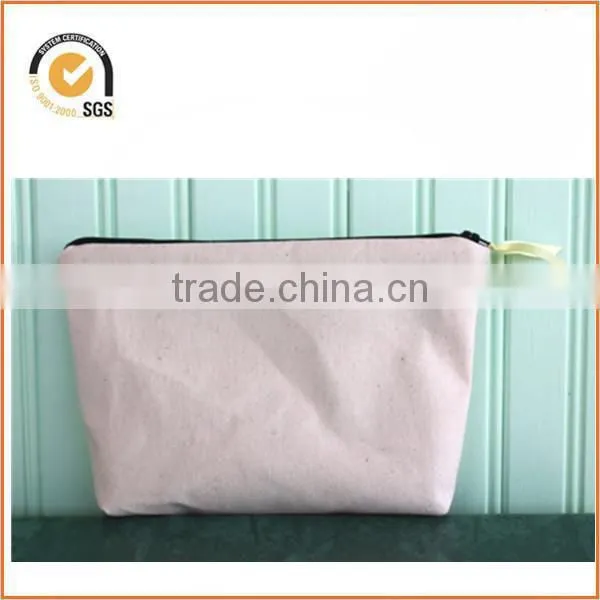 Waxed Canvas Cosmetic/Toiletry Zipper Pouch (Yellow and White) By Chiqun Dongguan CQ-H01097