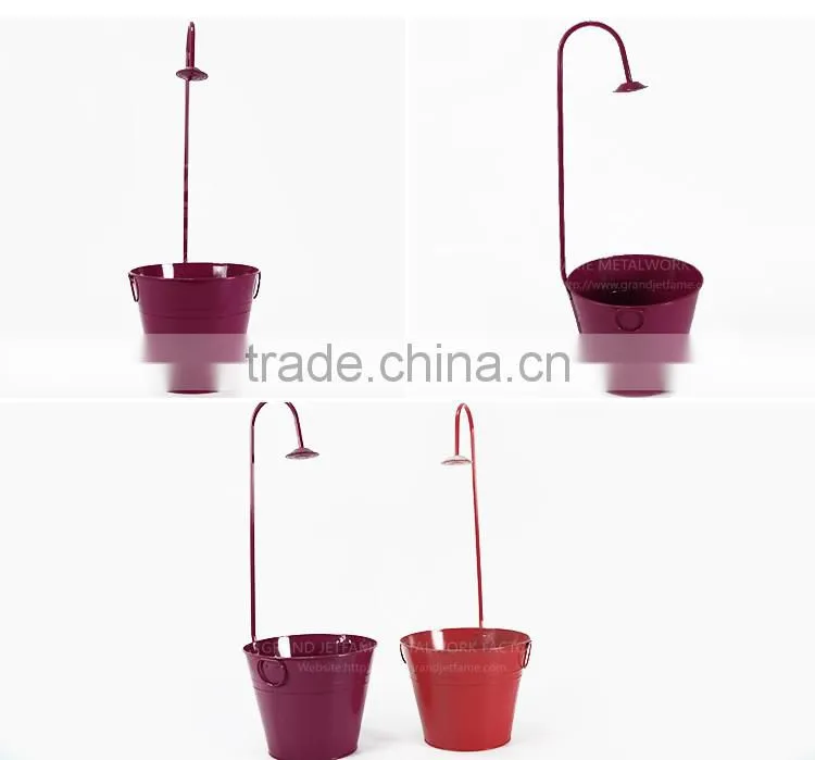 10 inch garden iron and zinc powder coated wedding buckets flowers metal planter bucket