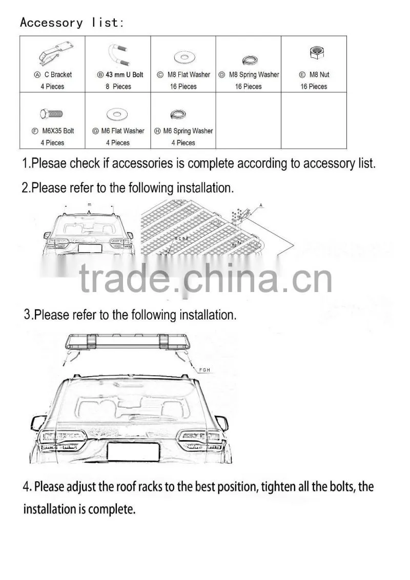 Clamp Brackets Roof Rack Cargo Auto Top Luggage Carrier Basket Traveling Holder