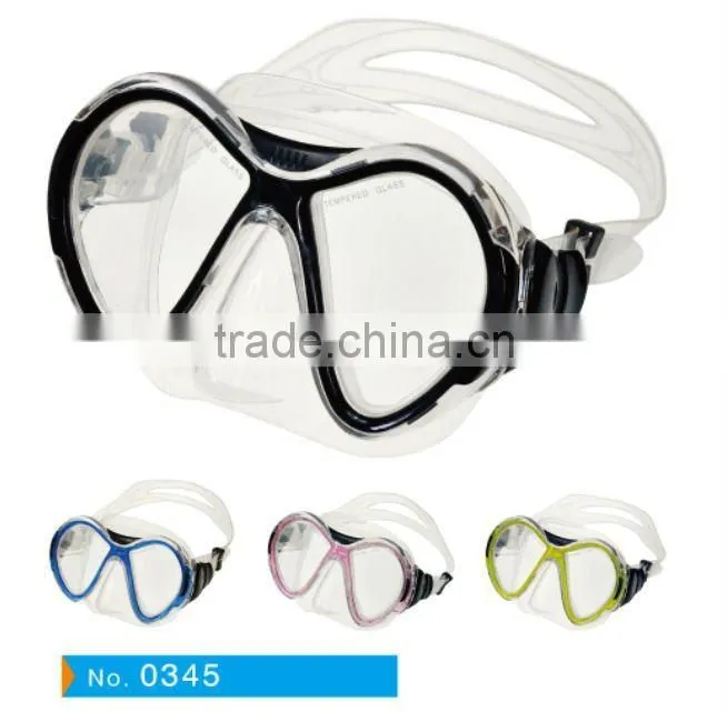 Silicone and PVC diving mask snorkel fins scuba triple set