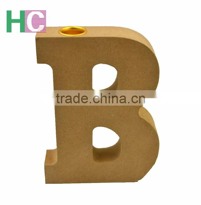 2017 high quality mdf wood candle holder in custom