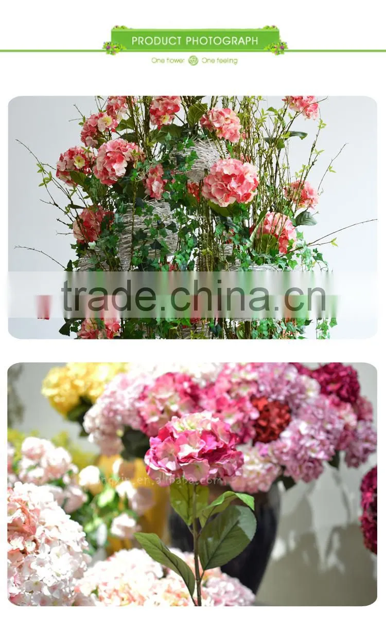 hot sell wholesale artificial hydrangea stem flower table centerpieces wedding decoration