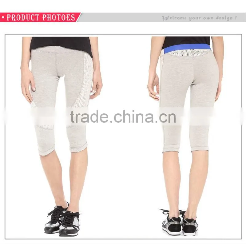 Comfortable Dri-fit Sport Yoga Women Mesh Nylon Yoga Capri Legging