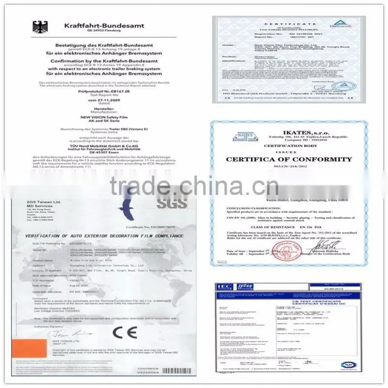 Professional manufacturer 6mil transparent glass window safety film for bank school