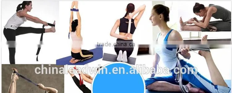 Colorful fitness training strap 100%cotton stretch belt for yoga