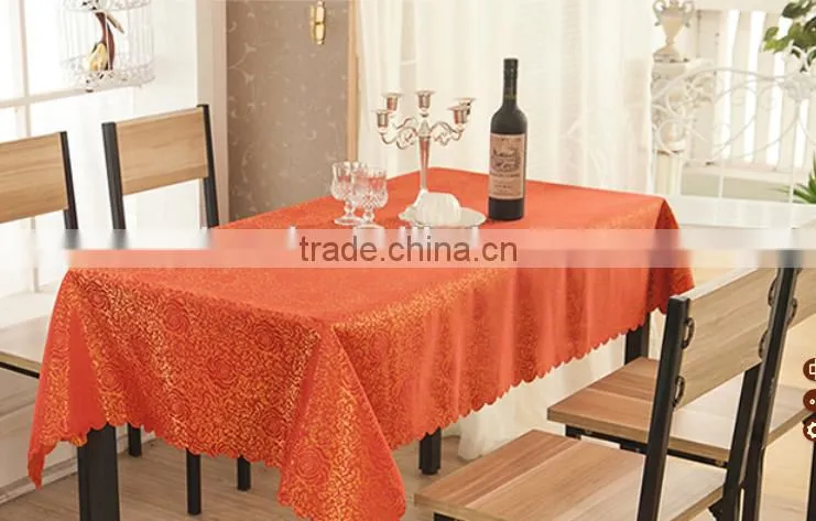 New woven table cloth with polyester fabric