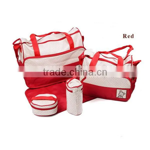 Pink 5pcs Multi-Function Baby Diaper Nappy Bag/Mummy Changing Set Handbag