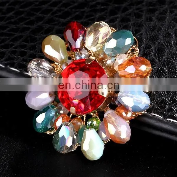 Top Crystal Glass Sparkling Women Brooch Fashion Jewelry 6 Colors Wholesale