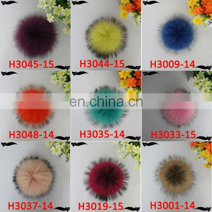 2014 New product yellow 11cm fox fur ball accessories