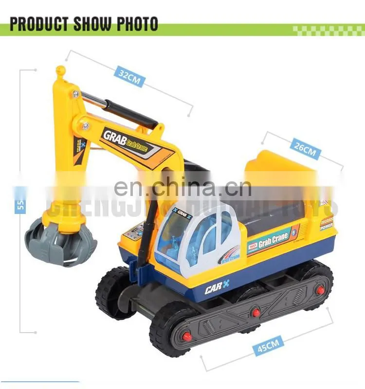 Plastic 2 in 1 engineering vehical kids ride on excavator